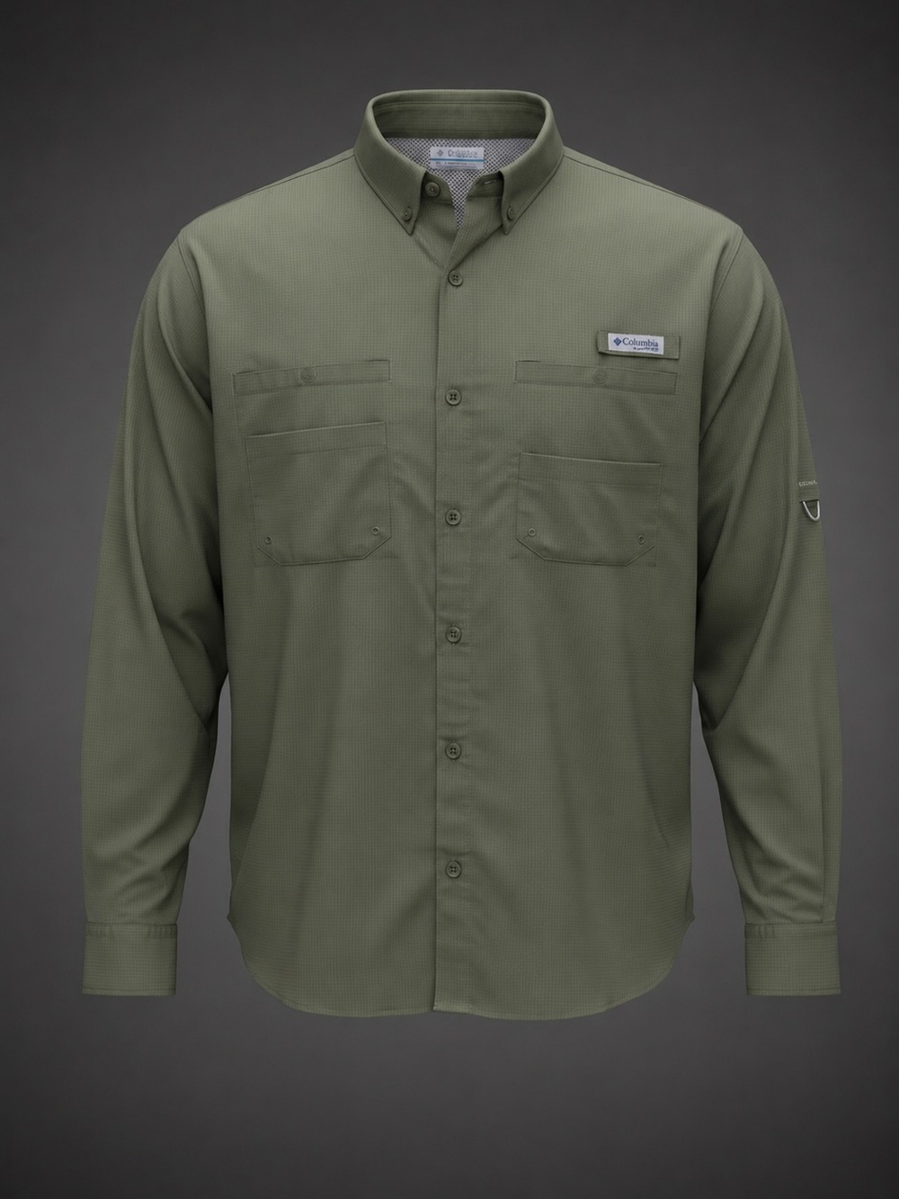 Columbia PFG Omni-Shade Fishing Shirt XXL Olive Green Long Sleeve Vented